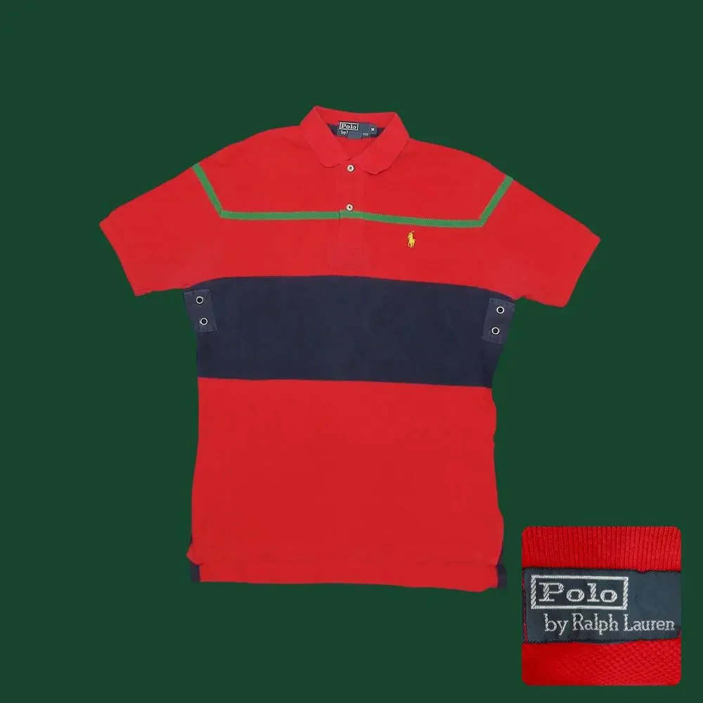 Vintage Polo Ralph Lauren Vented Color Block Y2K Oversized Rugby Polo XL